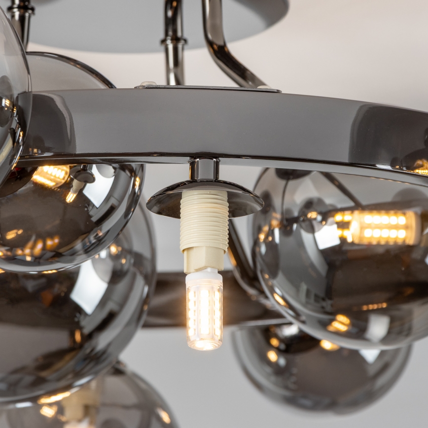 Brilagi - Светодиодная припотолочная люстра MILLA 10xG9/3W/230V блестящий хром/дымчатый