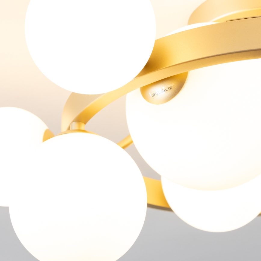 Brilagi - Светодиодная припотолочная люстра MILLA 10xG9/3W/230V золотистый/белый