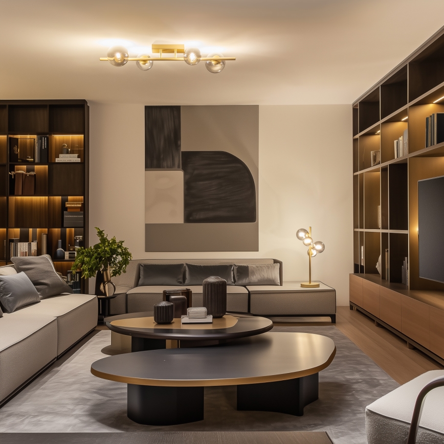 Brilagi - Светодиодная припотолочная люстра MILLA 4xG9/3W/230V золотистый/дымчатый