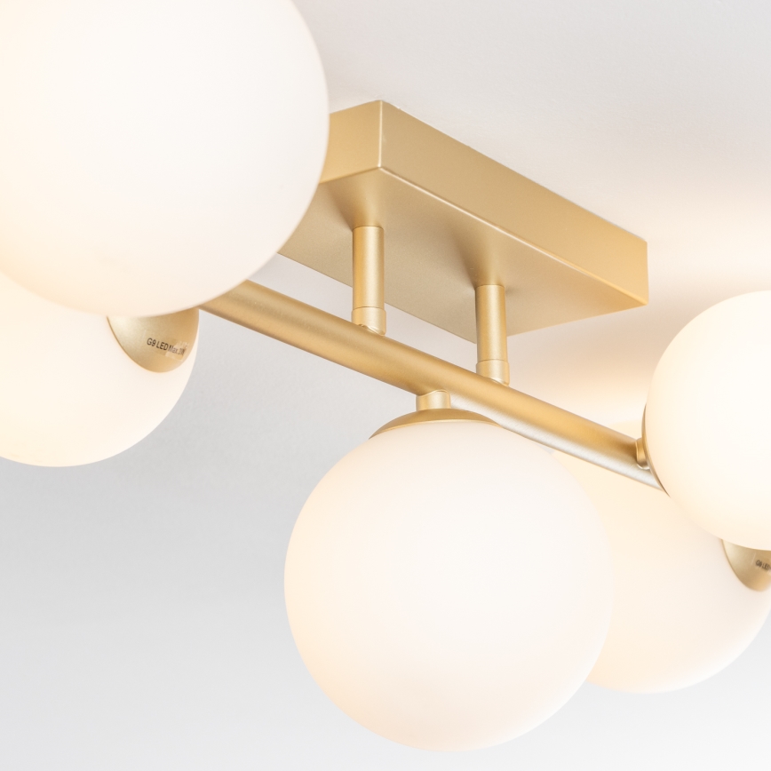 Brilagi - Светодиодная припотолочная люстра MILLA 7xG9/3W/230V золотистый/белый