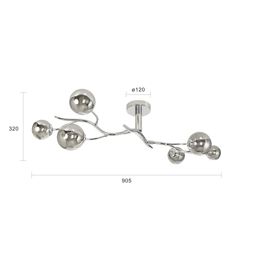 Brilagi - Светодиодная припотолочная люстра MISTEL 6xG9/3W/230V блестящий хром/дымчатый