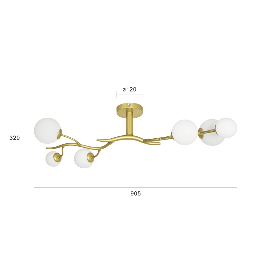Brilagi - Светодиодная припотолочная люстра MISTEL 6xG9/3W/230V золотистый/белый