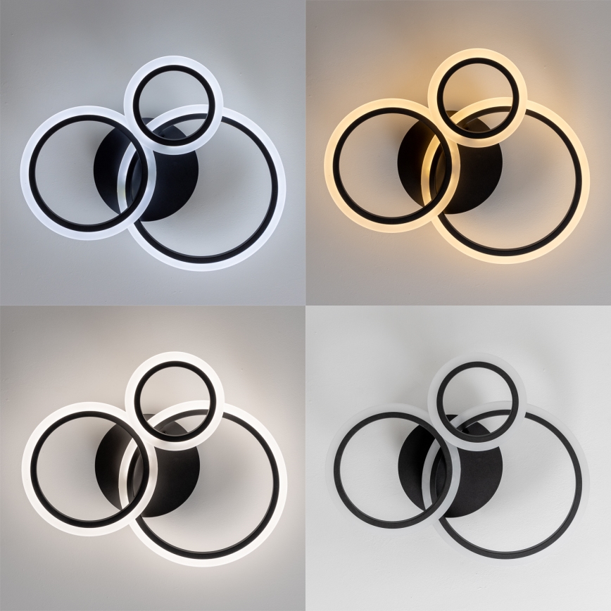Brilagi - Светодиодная припотолочная люстра с регулированием яркости ORBITS LED/40W/230V 3000-6500K черный + дистанционное управление