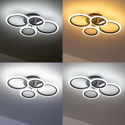 Brilagi - Светодиодная припотолочная люстра с регулированием яркости ORBITS LED/50W/230V 3000-6500K антрацит + дистанционное управление