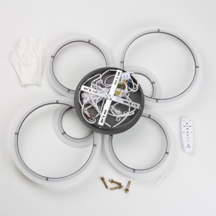 Brilagi - Светодиодная припотолочная люстра с регулированием яркости ORBITS LED/85W/230V 3000-6500K антрацит + дистанционное управление