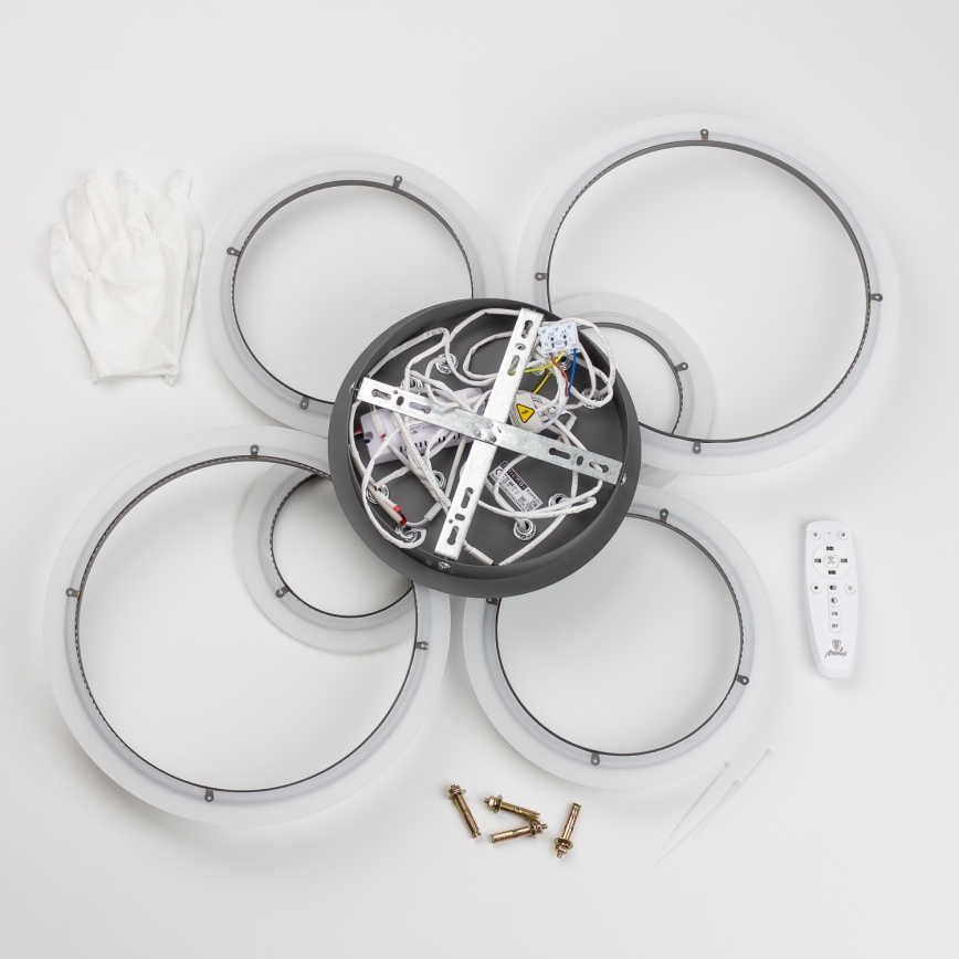 Brilagi - Светодиодная припотолочная люстра с регулированием яркости ORBITS LED/85W/230V 3000-6500K антрацит + дистанционное управление