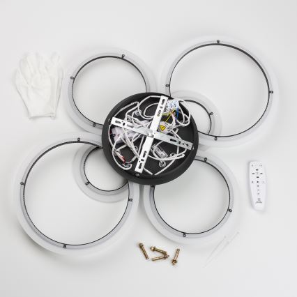 Brilagi - Светодиодная припотолочная люстра с регулированием яркости ORBITS LED/85W/230V 3000-6500K черный + дистанционное управление