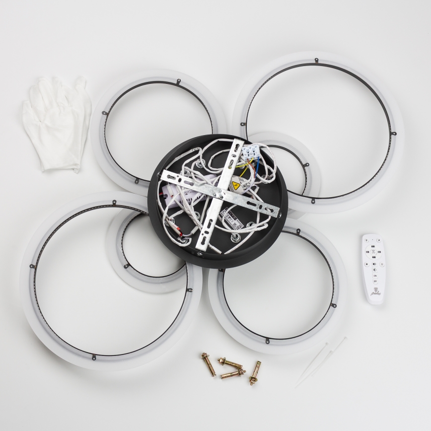 Brilagi - Светодиодная припотолочная люстра с регулированием яркости ORBITS LED/85W/230V 3000-6500K черный + дистанционное управление