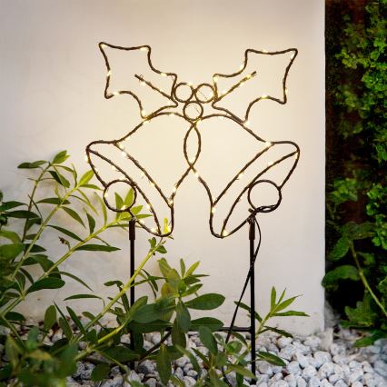 Brilagi - светодиодная уличная рождественская декорация LED/3xAA IP44 55x32 см колокольчики