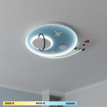 Brilagi - светодиодный детский потолочный светильник STARSHIP LED/64W/230V 3000/4500/6000K синий