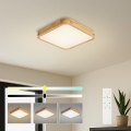 BRILAGI - Светодиодный диммируемый потолочный светильник WOODLINE SQUARE LED/48W/230V 3000-6000K дуб 40x40 cm + пульт дистанционного управления