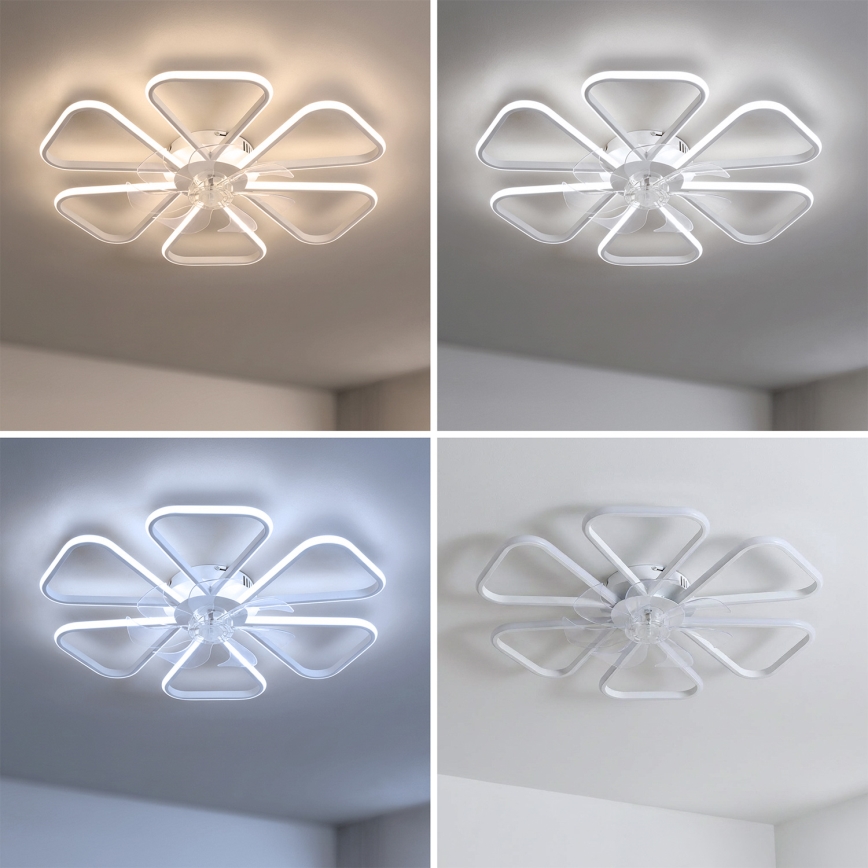 Brilagi - диммируемый светодиодный потолочный вентилятор LED/38W/230V, диам. 76 см, белый + пульт дистанционного управления