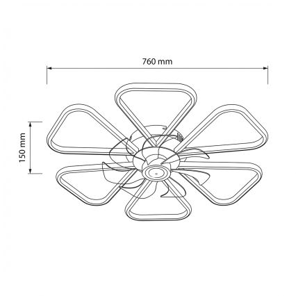 Brilagi - диммируемый светодиодный потолочный вентилятор LED/38W/230V, диам. 76 см, белый + пульт дистанционного управления