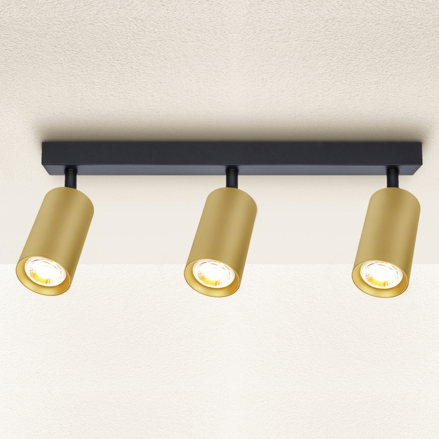 Brilagi - Светодиодный диммируемый точечный светильник SELE GOLDEN 3xGU10/6,5W/230V 2700-6500K чёрный/золотой