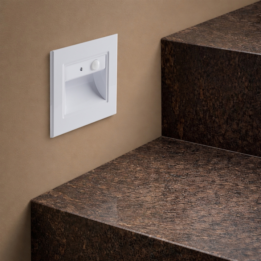 Brilagi - лестничный светильник LED с датчиком STEP LIGHT, 1,5 Вт, 230 В, IP44, белый
