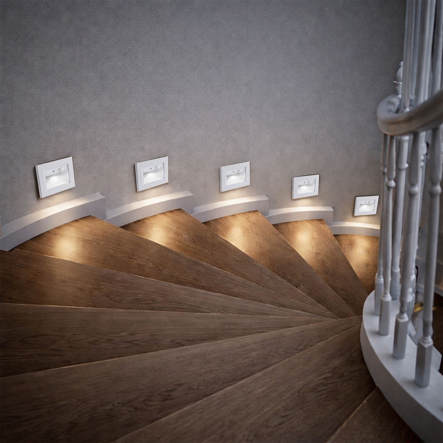 Brilagi - лестничный светильник LED с датчиком STEP LIGHT, 1,5 Вт, 230 В, IP44, белый