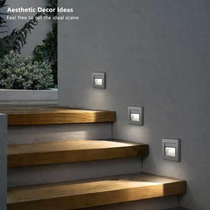 Brilagi - светодиодный лестничный светильник STEP LIGHT, 1,5 Вт, 230 В, IP44, антрацит