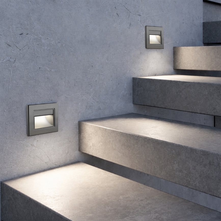 Brilagi - светодиодный лестничный светильник STEP LIGHT, 1,5 Вт, 230 В, IP44, антрацит