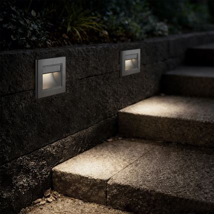 Brilagi - светодиодный лестничный светильник STEP LIGHT, 1,5 Вт, 230 В, IP44, антрацит