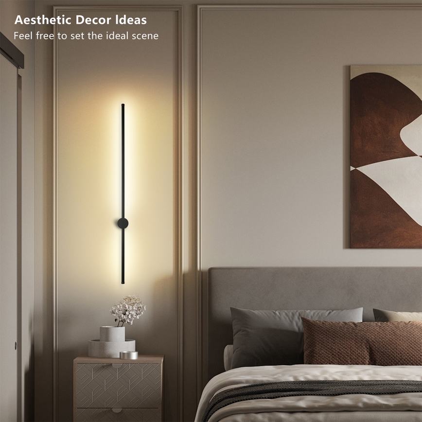 Brilagi - LED наружный настенный светильник AURA LED/20W/230V 3000K IP54 97 cm черный CRI 90