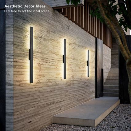 Brilagi - уличный настенный светильник LINEO LED/24W/230V 3000K IP65 100 см черный CRI 90