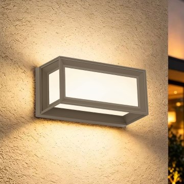 Brilagi - Светодиодный наружный настенный светильник с датчиком PARKER LED/12W/230V серый IP44
