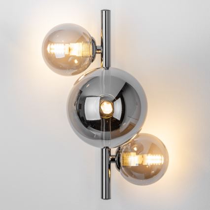 Brilagi - Светодиодный настенный светильник MILLA 3xG9/3W/230V блестящий хром/дымчатый