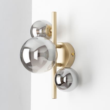 Brilagi - Светодиодный настенный светильник MILLA 3xG9/3W/230V золотистый/дымчатый