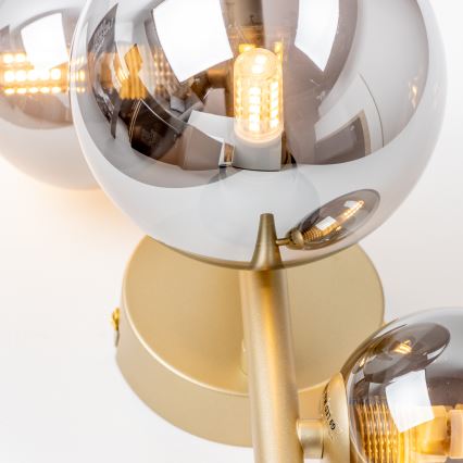 Brilagi - Светодиодный настенный светильник MILLA 3xG9/3W/230V золотистый/дымчатый