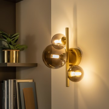 Brilagi - Светодиодный настенный светильник MILLA 3xG9/3W/230V золотистый/дымчатый