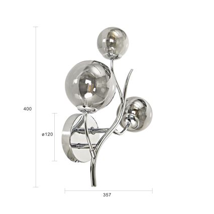 Brilagi - Светодиодный настенный светильник MISTEL 3xG9/3W/230V блестящий хром/дымчатый