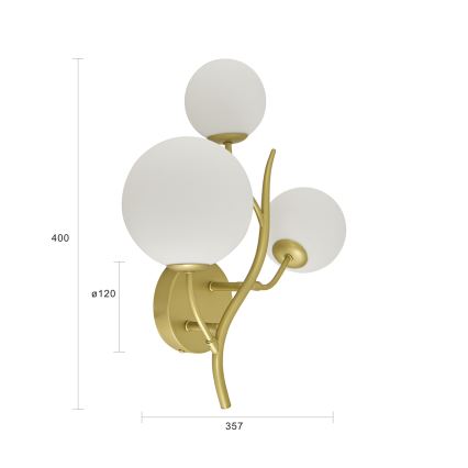 Brilagi - Светодиодный настенный светильник MISTEL 3xG9/3W/230V золотистый/белый
