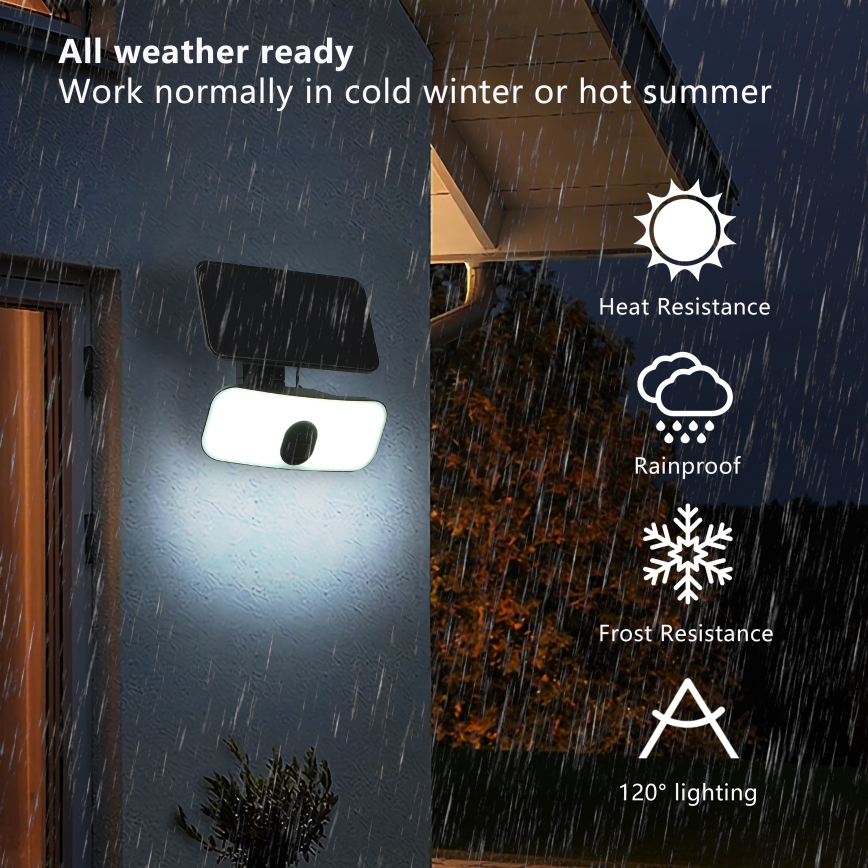 Brilagi - Светодиодный настенный светильник на солнечной батарее с датчиком ROOF LED/13W/5V 4000 mAh IP65
