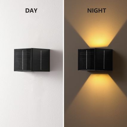 Brilagi - Светодиодный настенный светильник на солнечной батарее с датчиком SOLAR CUBE LED/2W/3,2V 1300 mAh IP54