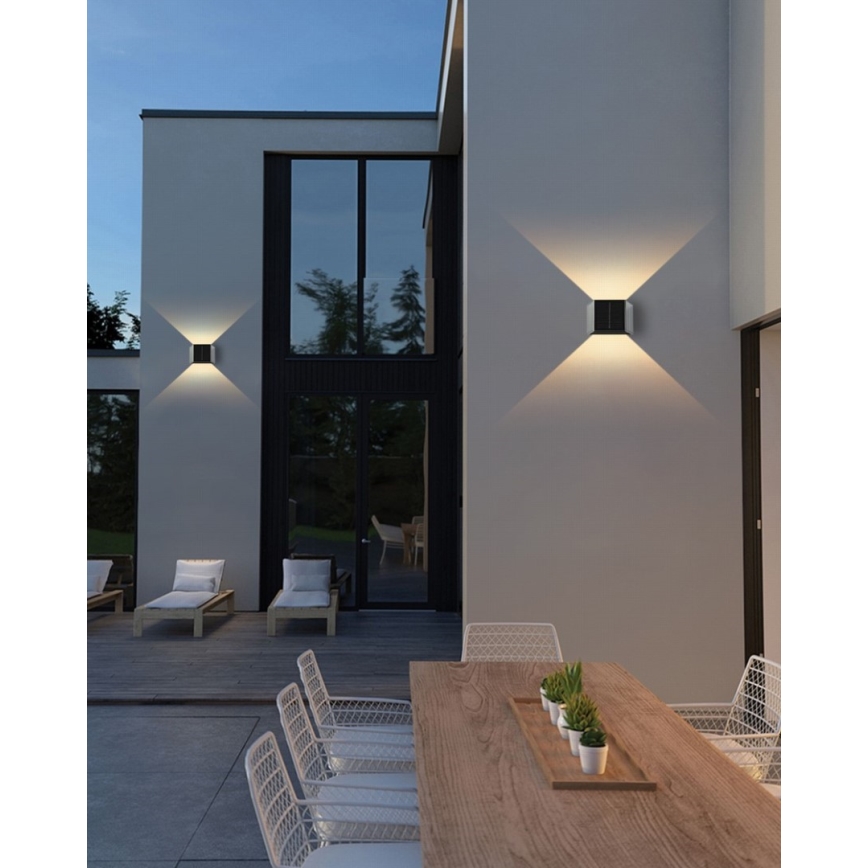 Brilagi - Светодиодный настенный светильник на солнечной батарее с датчиком SOLAR CUBE LED/2W/3,2V 1300 mAh IP54