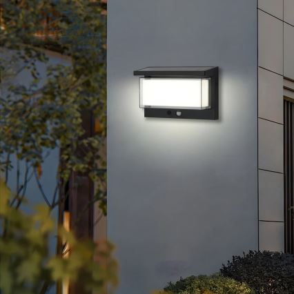 Brilagi - Светодиодный настенный светильник на солнечной батарее с датчиком SUN LUME LED/10W/3,7V 4000 mAh IP44