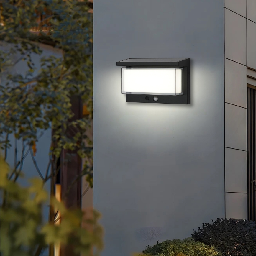 Brilagi - Светодиодный настенный светильник на солнечной батарее с датчиком SUN LUME LED/10W/3,7V 4000 mAh IP44