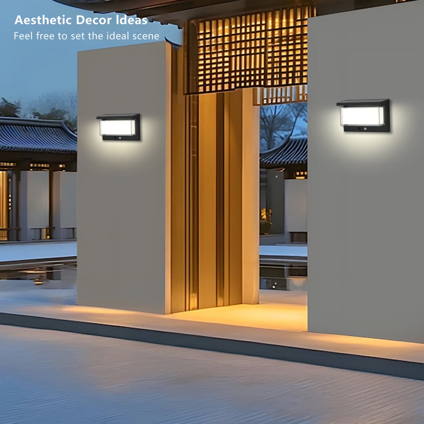 Brilagi - Светодиодный настенный светильник на солнечной батарее с датчиком SUN LUME LED/10W/3,7V 4000 mAh IP44