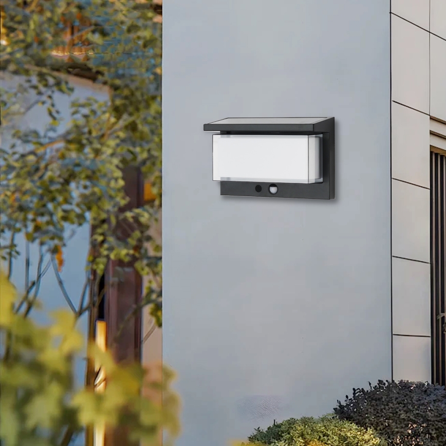 Brilagi - Светодиодный настенный светильник на солнечной батарее с датчиком SUN LUME LED/10W/3,7V 4000 mAh IP44