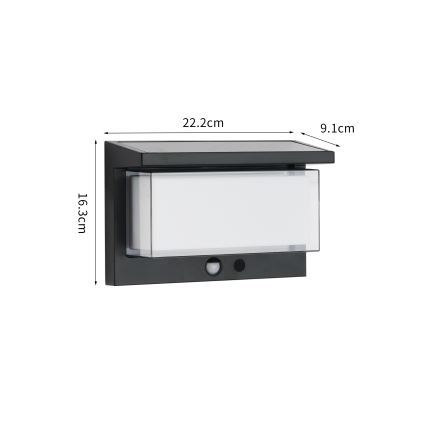 Brilagi - Светодиодный настенный светильник на солнечной батарее с датчиком SUN LUME LED/10W/3,7V 4000 mAh IP44