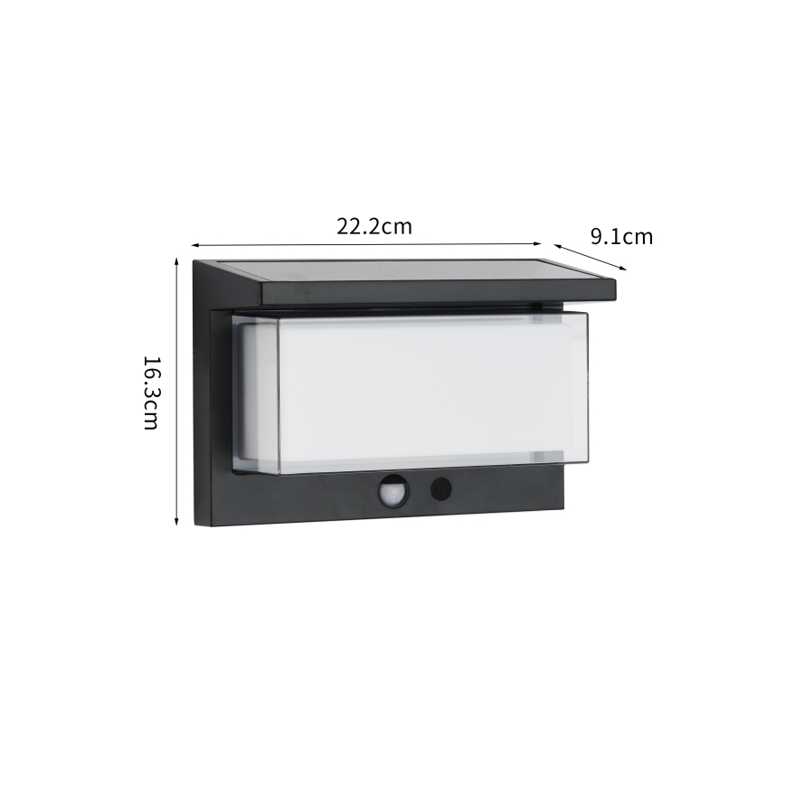 Brilagi - Светодиодный настенный светильник на солнечной батарее с датчиком SUN LUME LED/10W/3,7V 4000 mAh IP44