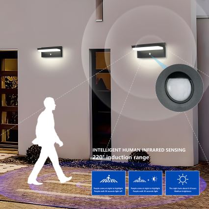 Brilagi - Светодиодный настенный светильник на солнечной батарее с датчиком SUN SENSE LED/10W/3,7V 4000 mAh IP44