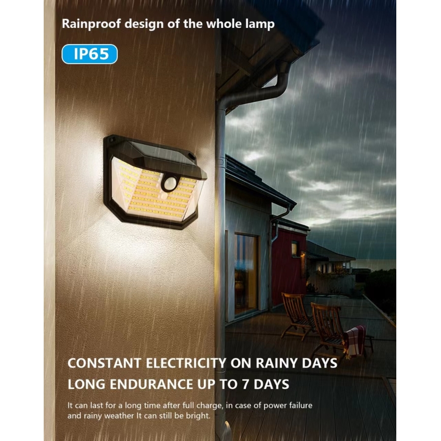 Brilagi - Светодиодный настенный светильник на солнечной батарее с датчиком WALLIE LED/4W/5,5V 1200 mAh 3000K IP65