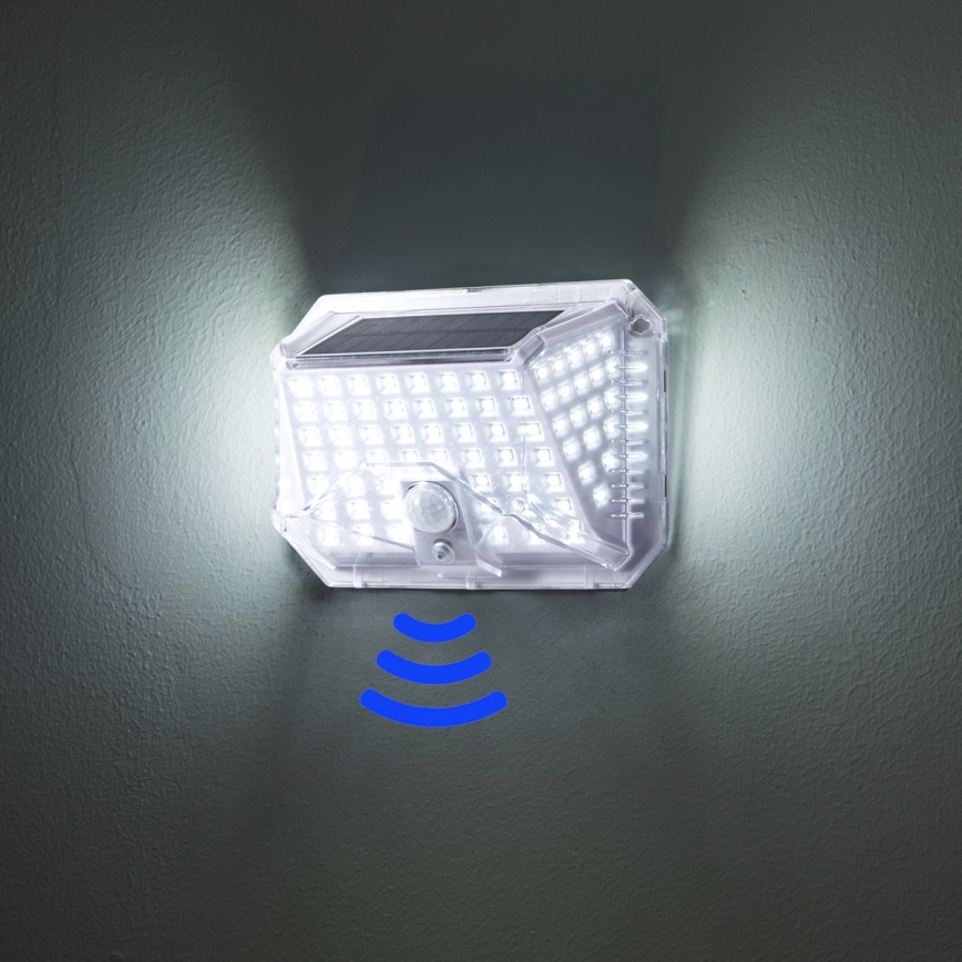 Brilagi - Светодиодный настенный светильник на солнечной батарее с датчиком WALLIE LED/4W/5,5V 1200 mAh 6500K IP64 серебристый