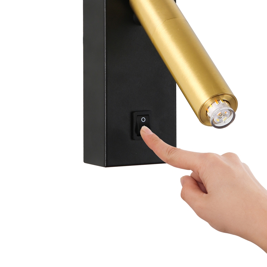 Brilagi - Светодиодный настенный точечный светильник MAYA 1xG9/4W/230V черный/золотистый