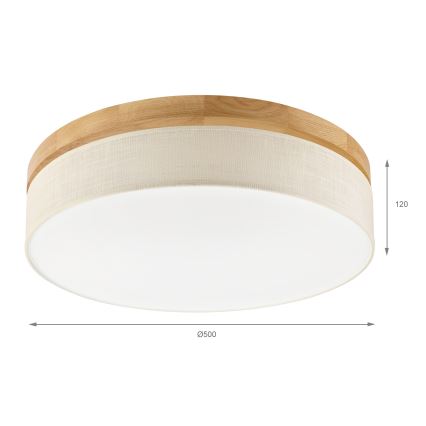 Brilagi - светодиодный потолочный светильник BELLADONNA LED/36W/230V, диаметр 50 см, кремовый/дуб