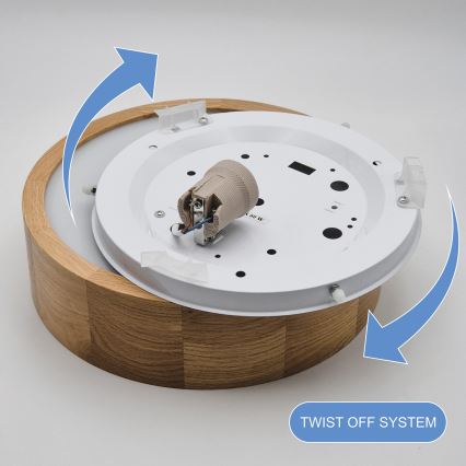 Brilagi - Светодиодный потолочный светильник CARVALHO 1xE27/60W/230V дуб диаметр 27,5 см