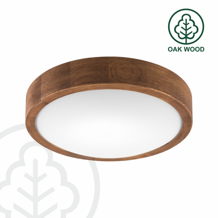 Brilagi - Светодиодный потолочный светильник CARVALHO SLIM 1xE27/60W/230V дуб вишня диаметр 27 см