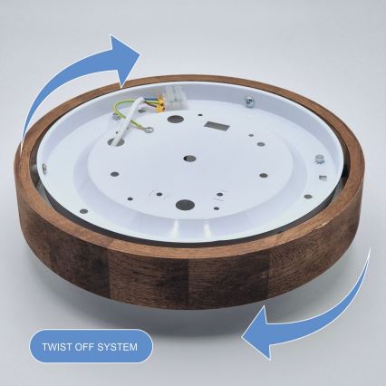 Brilagi - Светодиодный потолочный светильник CARVALHO SLIM 1xE27/60W/230V дуб вишня диаметр 27 см