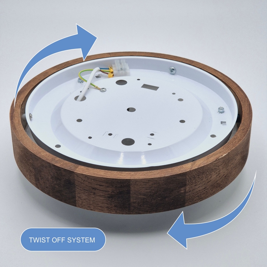 Brilagi - Светодиодный потолочный светильник CARVALHO SLIM 1xE27/60W/230V дуб вишня диаметр 27 см